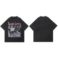 Vintage Black Washed T-Shirt — fabric close-up