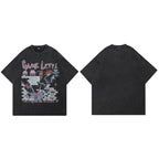 Vintage Black Washed T-Shirt — fabric close-up