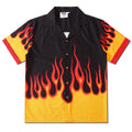 Fire Graphic Oversized Shirt — fabric close-up