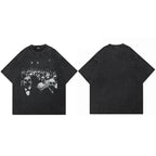 Car Retro Black Washed T-Shirt — styling shot