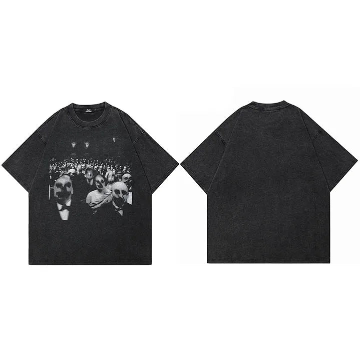 Car Retro Black Washed T-Shirt — styling shot