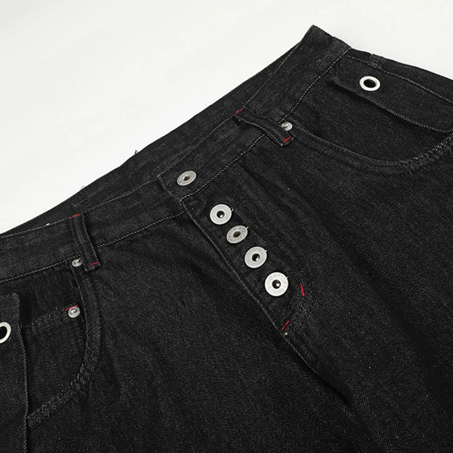 Leg Vintage Black Denim Baggy Jeans — fit shot