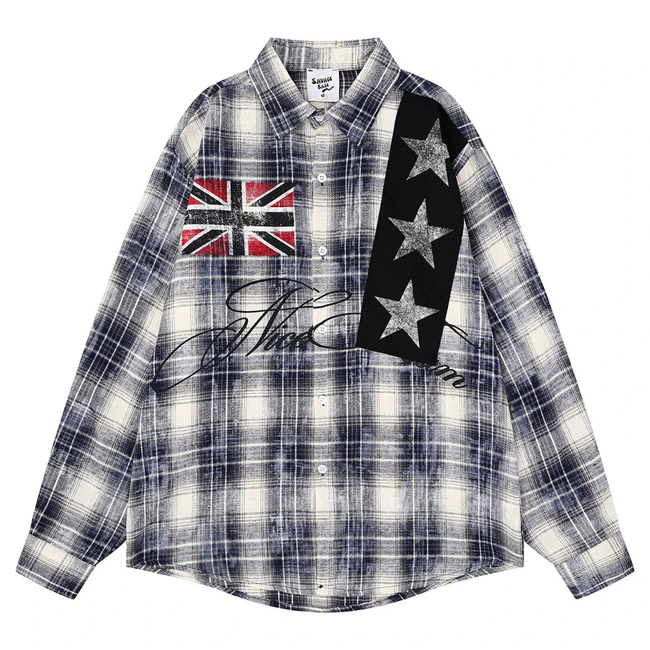 Shirts Vintage Plaid Oversized Shirt — front view