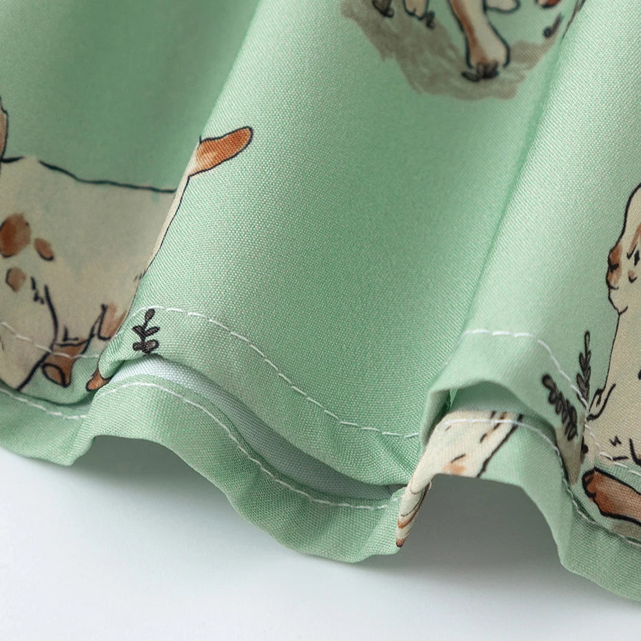 Goat Graphic Loose Shirt — fabric close-up