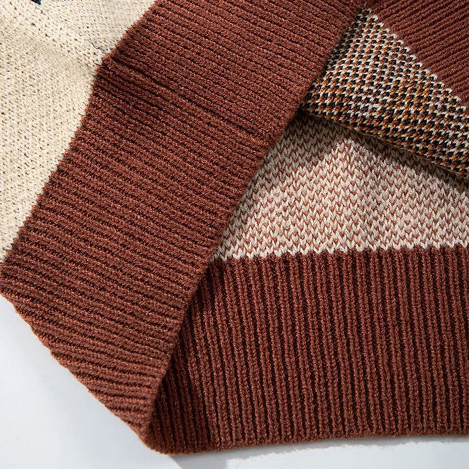 Vintage Knit Oversized Sweater — fabric close-up
