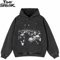 Car Black Graphic Oversized Hoodie — front view