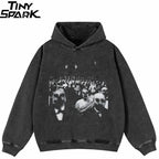 Car Black Graphic Oversized Hoodie — front view