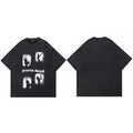 Vintage Black Washed Relaxed T-Shirt — fabric close-up