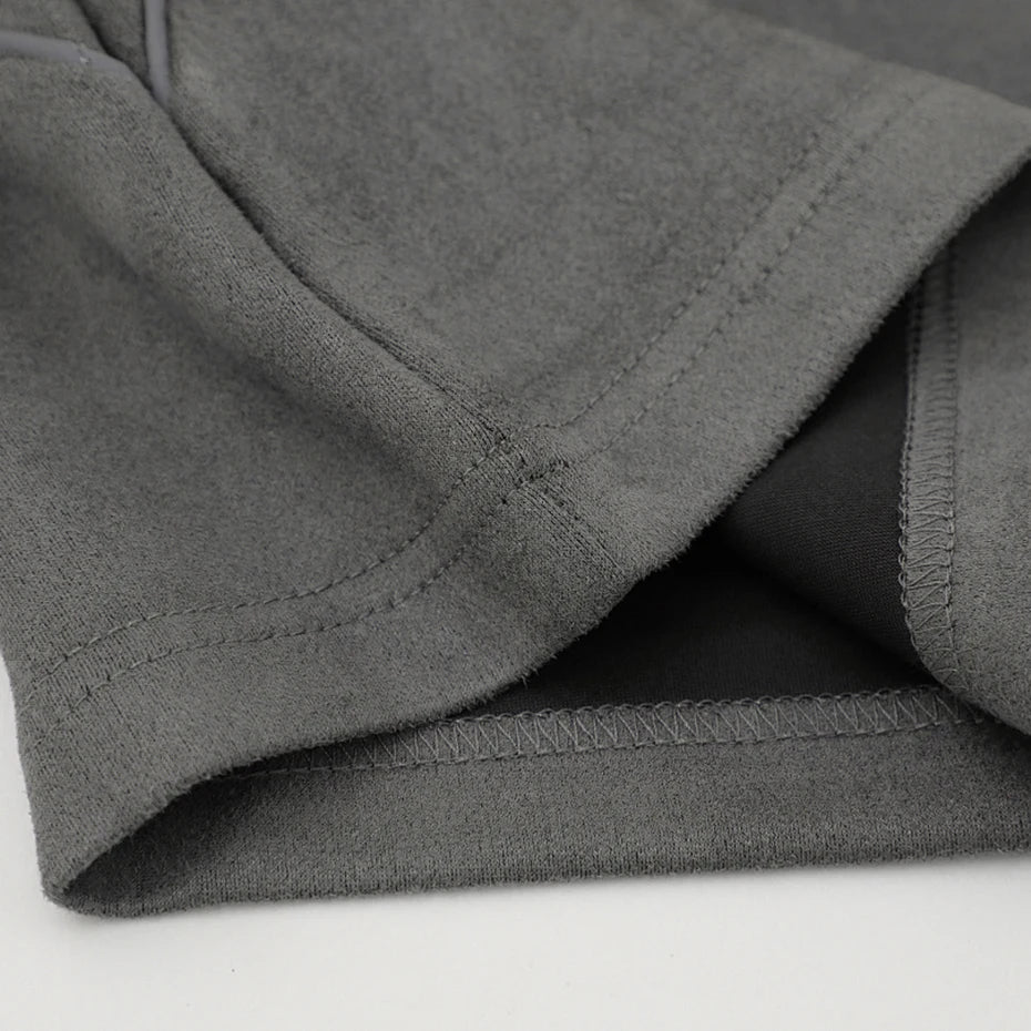 Y2K Striped Suede Oversized T-Shirt — fabric close-up