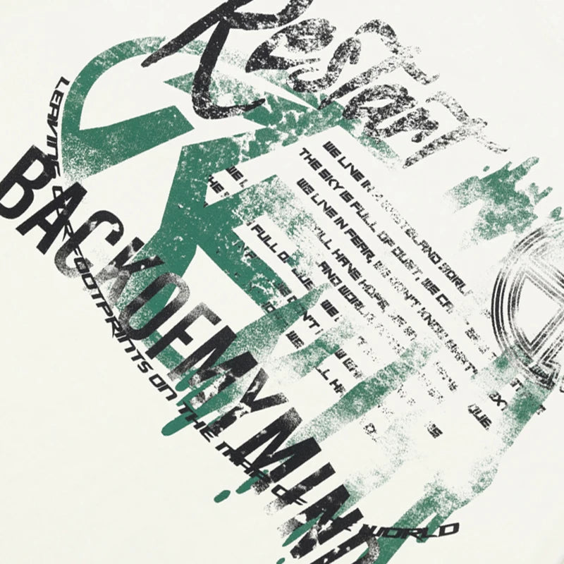 Aesthetic White Graphic T-Shirt — back view