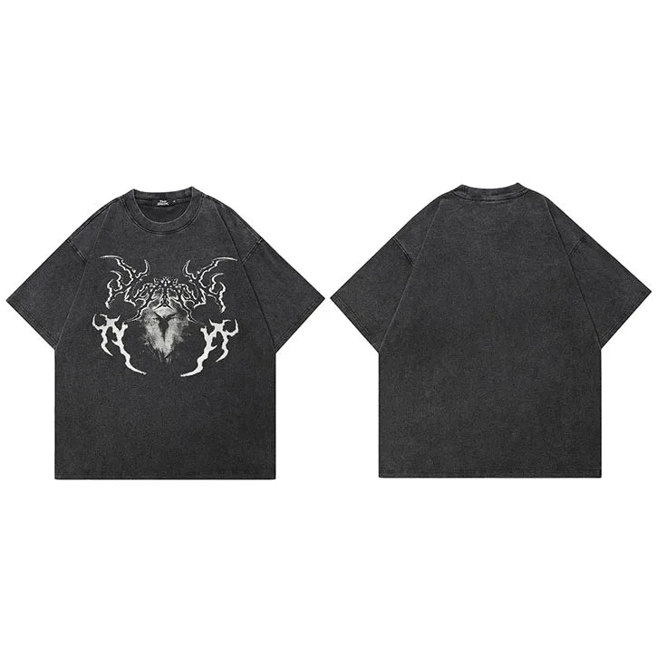 Black Devil Faded T-Shirt — fit shot