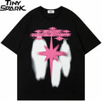 Black Star Shadow Graphic Oversized T-Shirt — front view