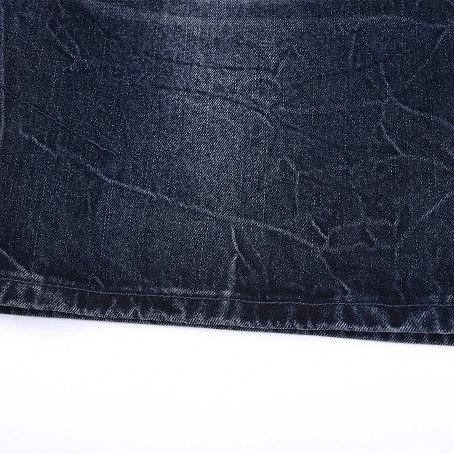 Jeans Vintage Blue Loose Denim Shorts — fabric close-up