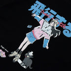 Cartoon Girl Print T-Shirt — front view