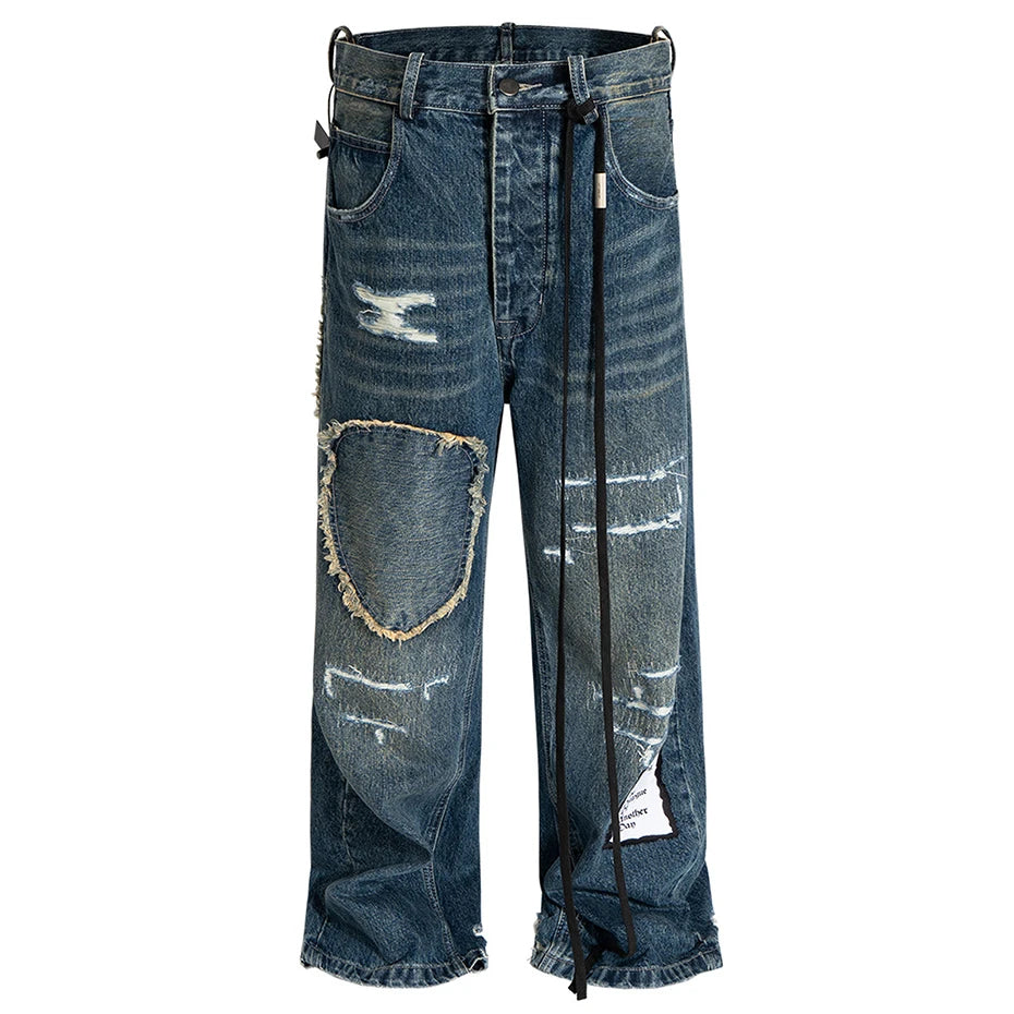 Vintage Ripped Denim Baggy Jeans — styling shot