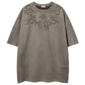 Y2K Vintage Graphic Suede Oversized T-Shirt — styling shot