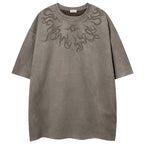Y2K Vintage Graphic Suede Oversized T-Shirt — styling shot