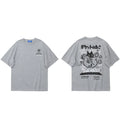 Kanji Cat Print T-Shirt — fit shot