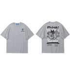 Kanji Cat Print T-Shirt — fit shot