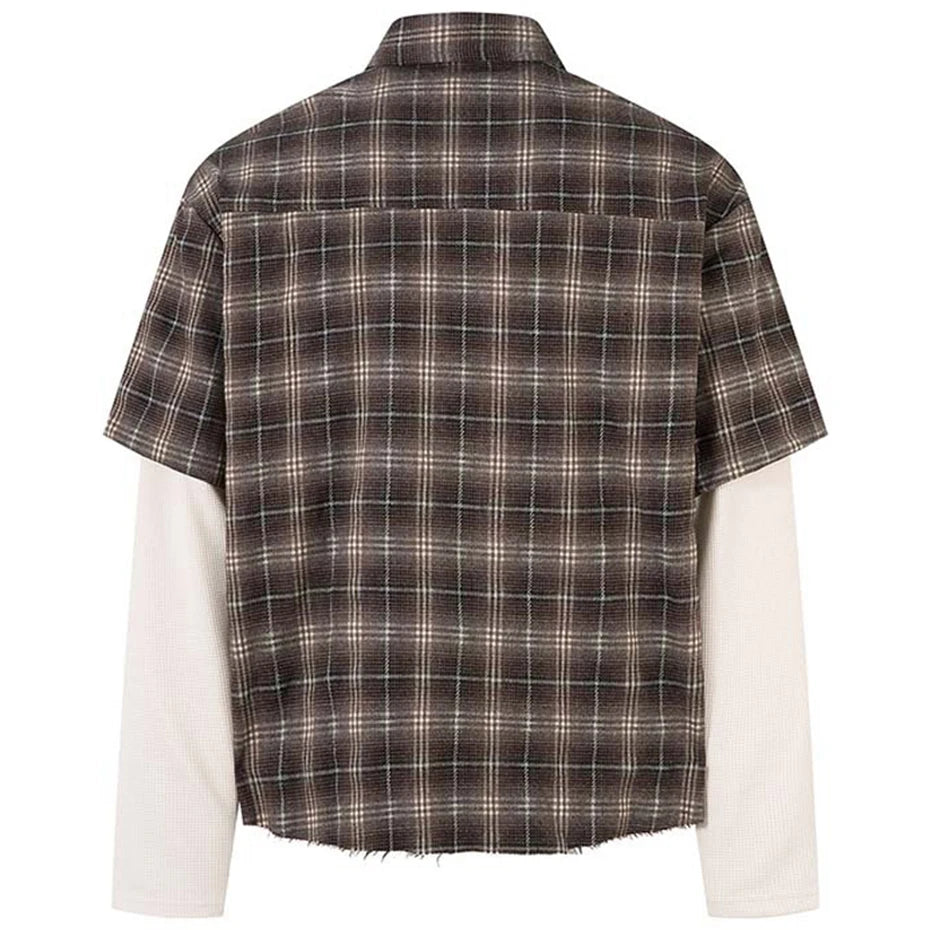 Vintage Plaid Loose Shirt — front view