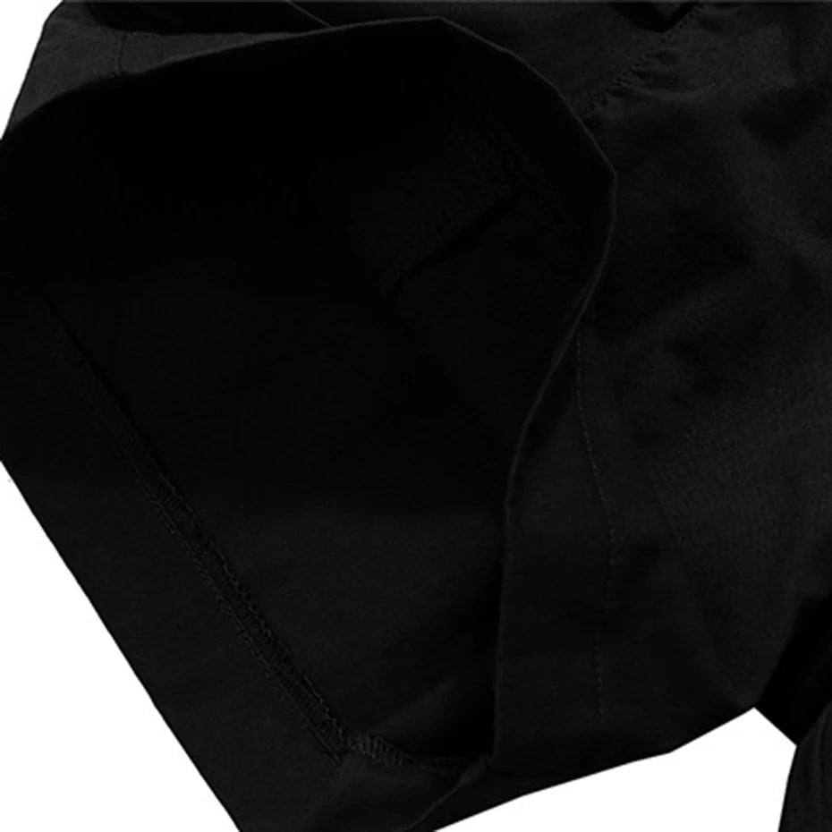 Black Loose Cargo Shorts — fabric close-up