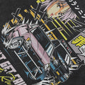 Black Anime Cartoon Graphic T-Shirt — front view