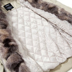 Vintage Padded Fur Oversized Puffer Jacket — fabric close-up