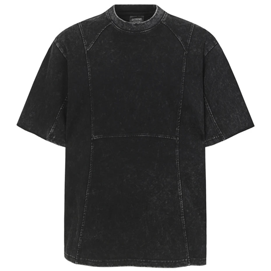 Retro Vintage Patchwork Oversized T-Shirt — detail shot
