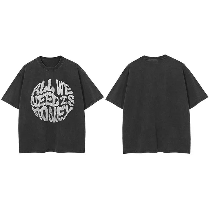 Y2K Black Faded T-Shirt — styling shot