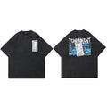 Retro Black Washed T-Shirt — fabric close-up