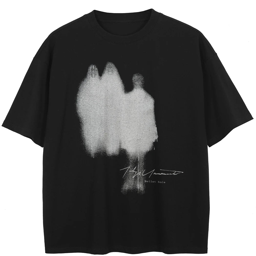Vintage Shadow Print Oversized T-Shirt — front view