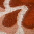 Retro Red Graphic Knit Sweater — fabric close-up