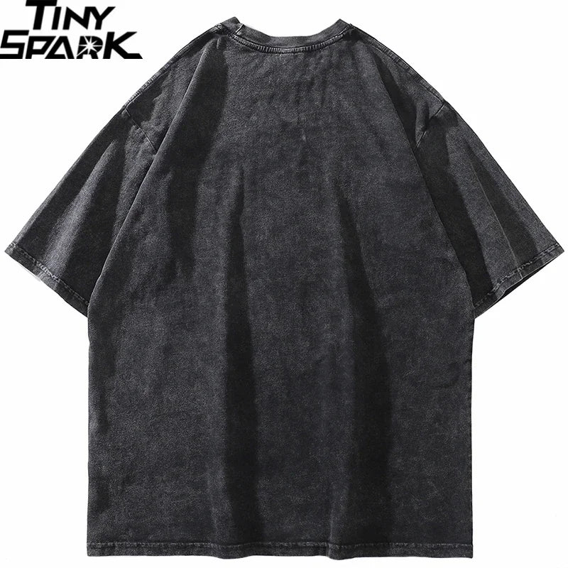 Black Doberman Dog Graphic Loose T-Shirt — back view