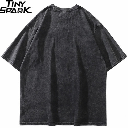 Black Doberman Dog Graphic Loose T-Shirt — back view