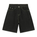 Loose Denim Shorts — styling shot