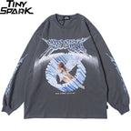 Retro Angel Print Loose T-Shirt — detail shot