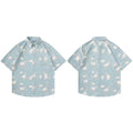 Duck Egg Graphic Hawaiian Shirt — flat lay