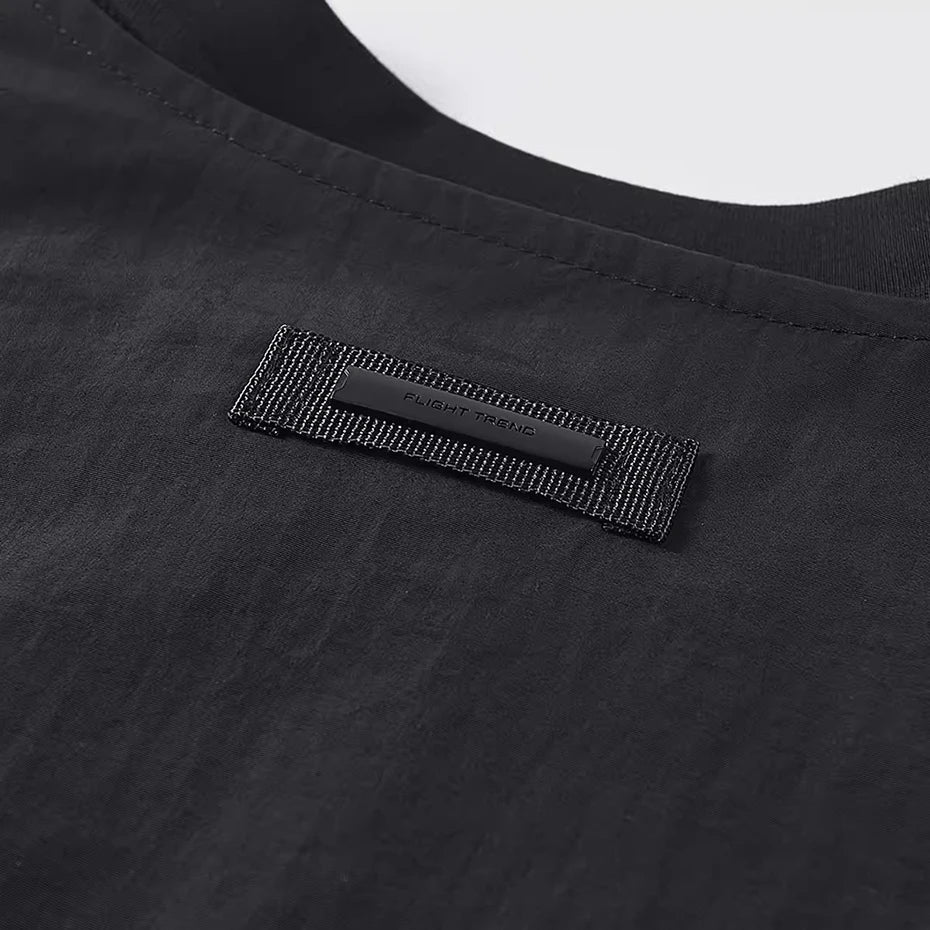 Techwear Car Patchwork Vest — fabric close-up