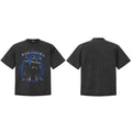 Threee Black Doberman Dog Graphic Oversized T-Shirt — fabric close-up