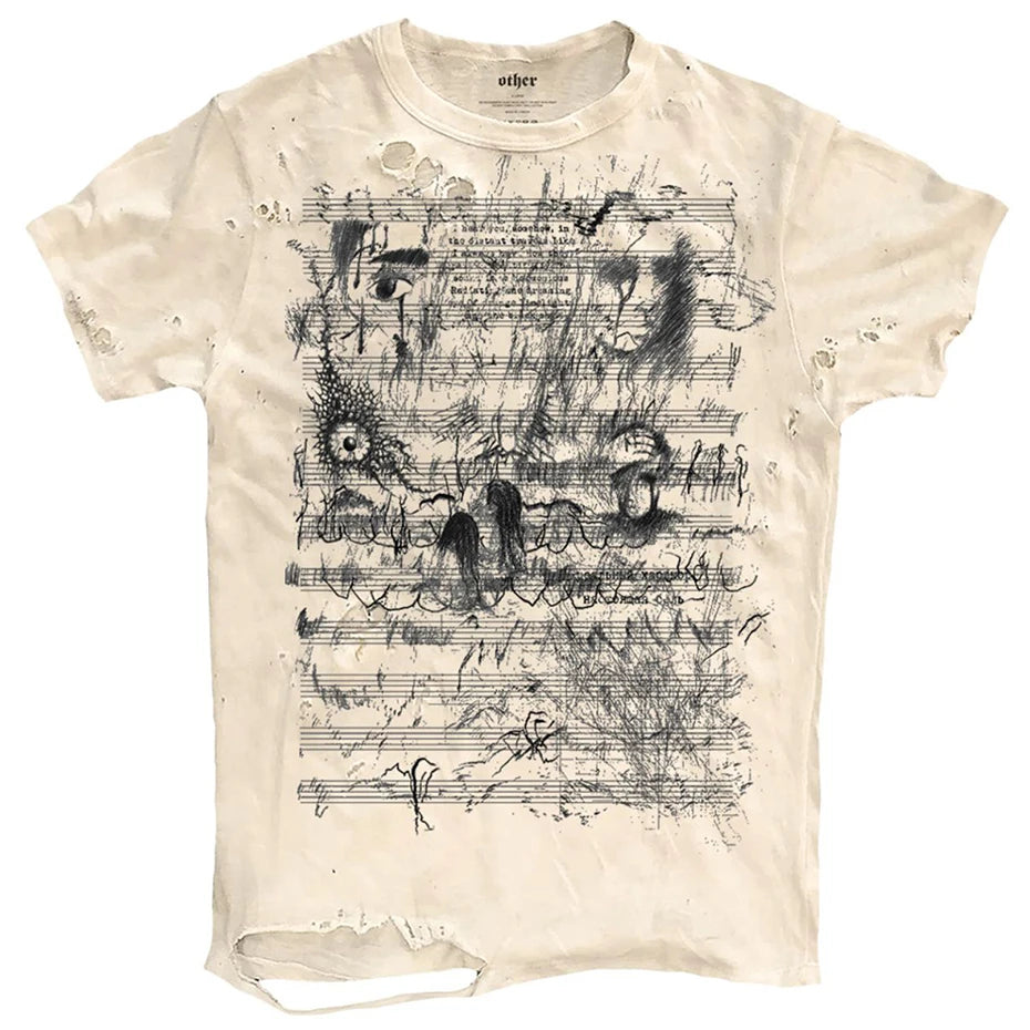 Vintage Ripped T-Shirt — Style 9 beige