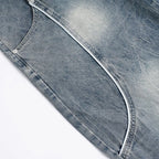 Retro Vintage Denim Baggy Jeans — fit shot