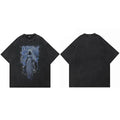 Retro Black Lightning Graphic Oversized T-Shirt — styling shot