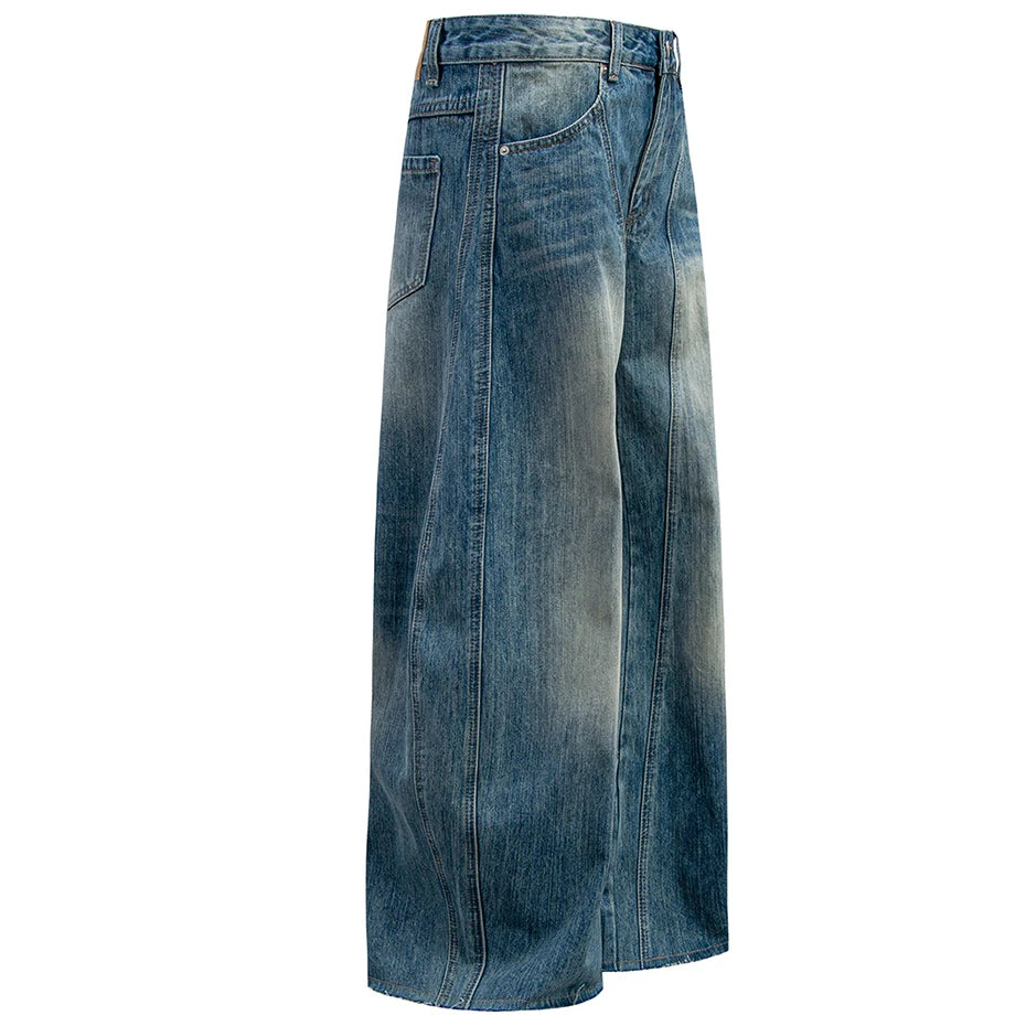 Y2K Blue Denim Baggy Jeans — back view