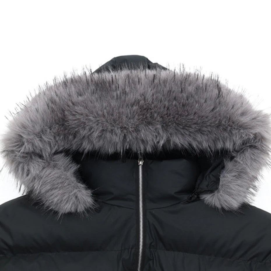 Padded Fur Puffer Jacket — back view