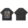 Vintage Black Graffiti Washed T-Shirt — fabric close-up