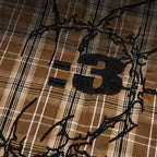 Vintage Plaid Embroidered Shirt — detail shot