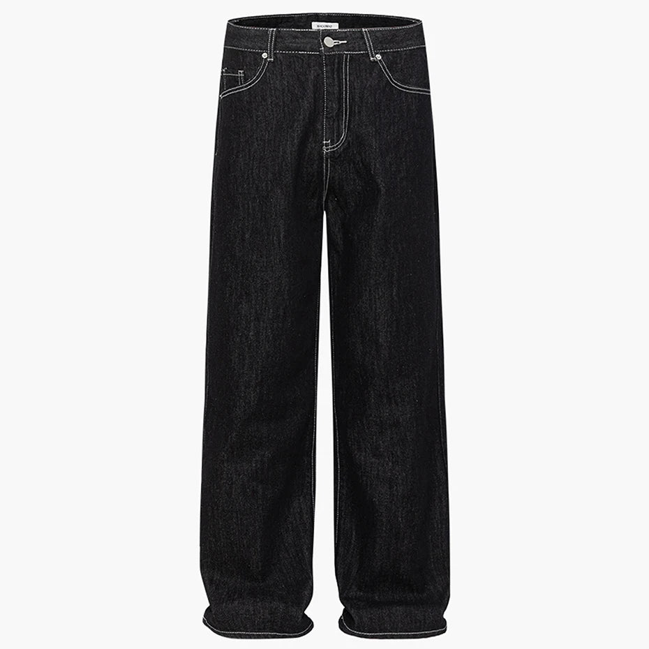 Pocket Vintage Denim Baggy Jeans — styling shot