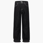 Pocket Vintage Denim Baggy Jeans — styling shot