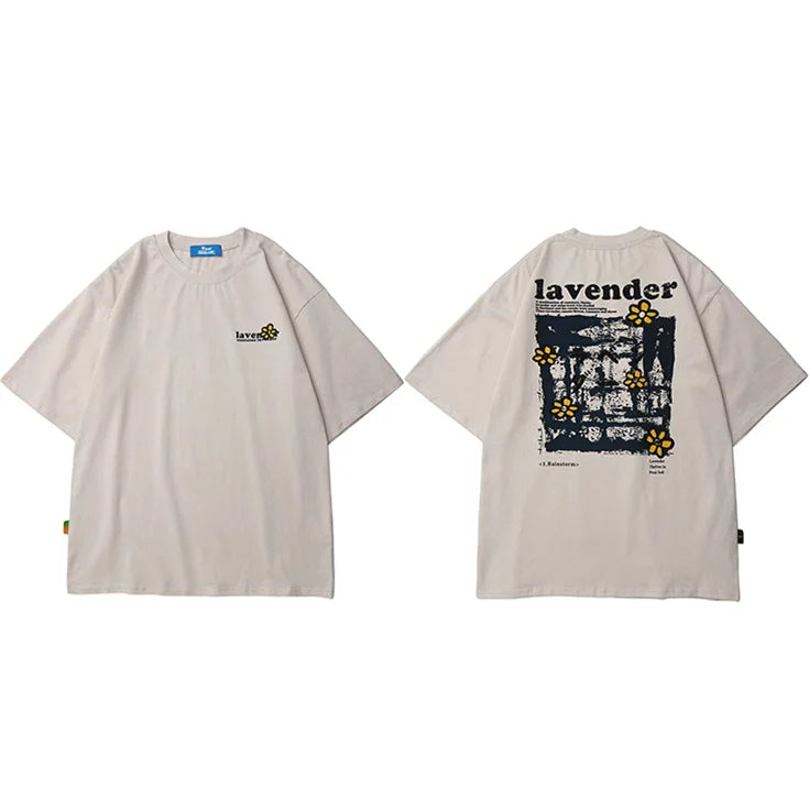 Short Floral Loose T-Shirt — fit shot