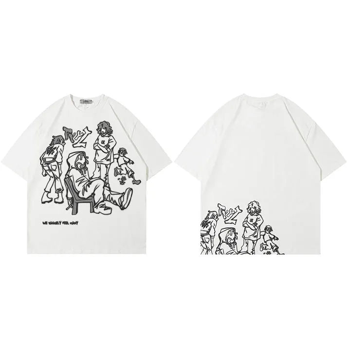 Anime Cartoon Graphic Oversized T-Shirt — full look